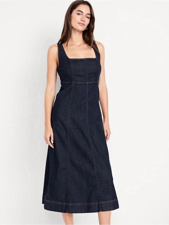 Old Navy Dresses & Skirts - Old Navy Dark Indigo Denim Midi Dress